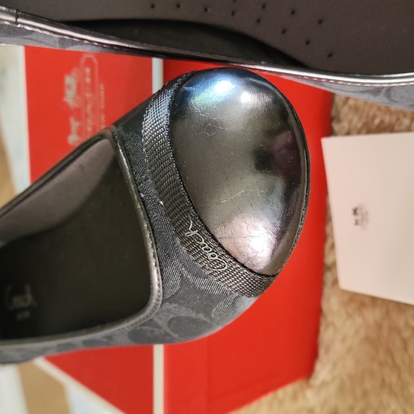 NWT IOB Coach August PGM Signature Indigo Metallic Ballet Flats - Picture 2 of 16